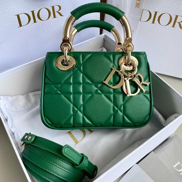 MINI LADY 19 IN PELLE DI AGNELLO VERDE FORESTA