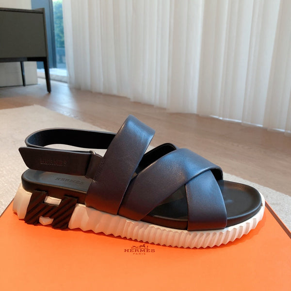 HM ELECTRIC SANDAL NAVY CALFSKIN