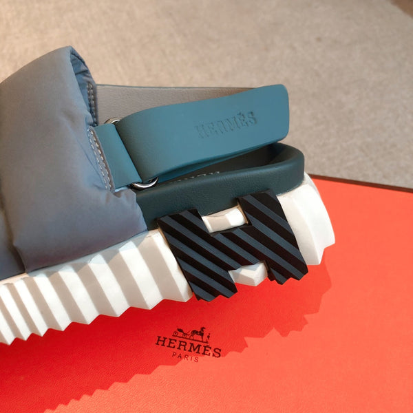 HM ELECTRIC SANDAL COIN FABRIC AND CALFSKIN