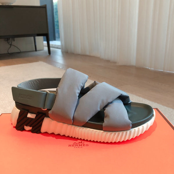 HM ELECTRIC SANDAL COIN FABRIC AND CALFSKIN