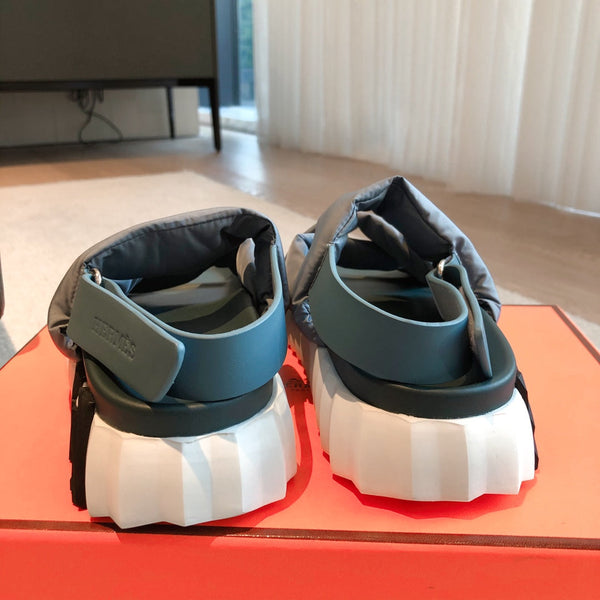 HM ELECTRIC SANDAL COIN FABRIC AND CALFSKIN