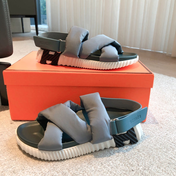 HM ELECTRIC SANDAL COIN FABRIC AND CALFSKIN