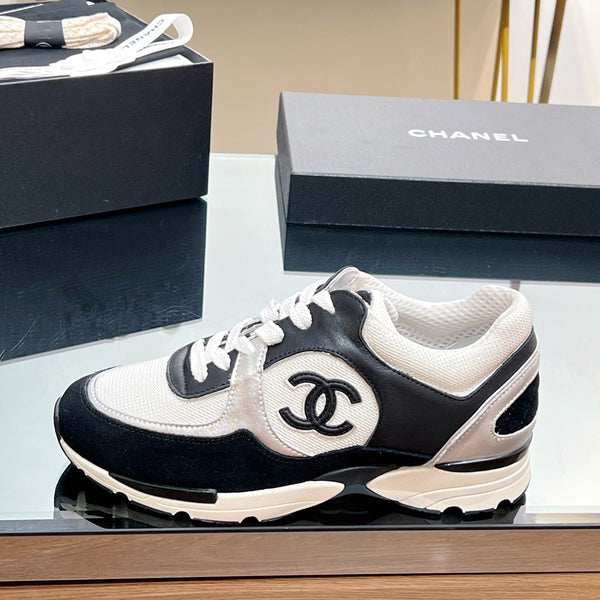 CC Sneaker In Black Mesh Fabric Print Logo 149842