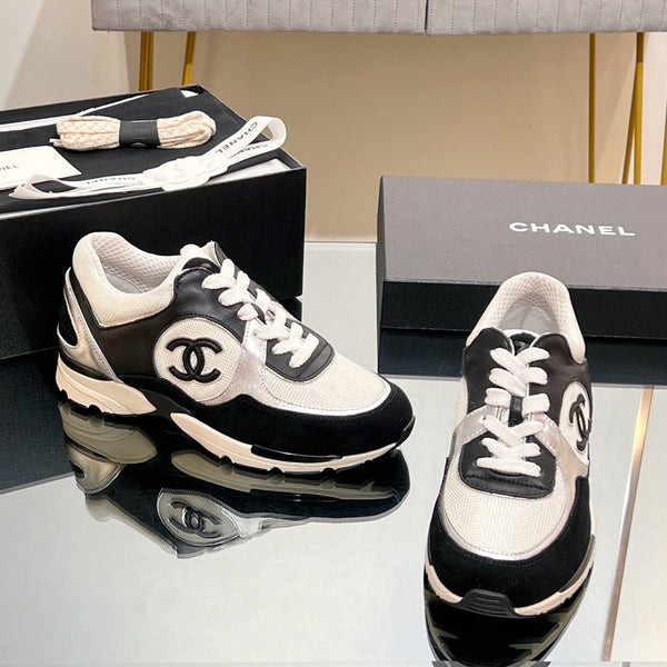 CC Sneaker In Black Mesh Fabric Print Logo 149842