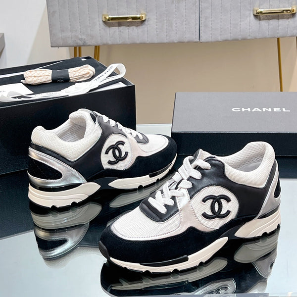 CC Sneaker In Black Mesh Fabric Print Logo 149842