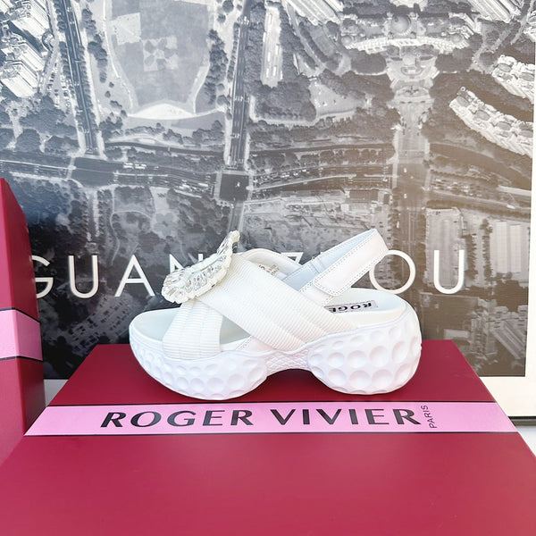 Viv Diamond Sandals White Fabric 560524