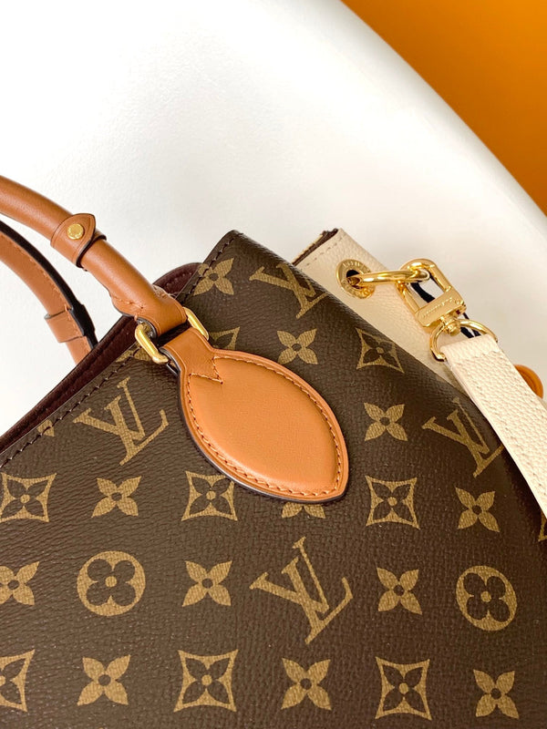 LV Opéra Handbag 36cm Brown White Monogram Canvas & Cowhide GHW