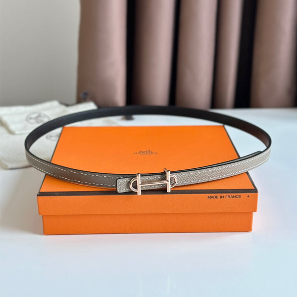 HM GAMMA BUCKLE & REVERSIBLE KHAKI BROWN AND BLACK LEATHER STRAP 13MM COPPER HARDWARE