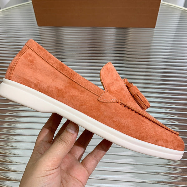 mocassino LP Dot Sole Walk in pelle scamosciata rosa-marrone