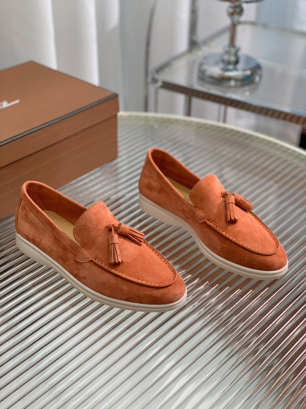 mocassino LP Dot Sole Walk in pelle scamosciata rosa-marrone