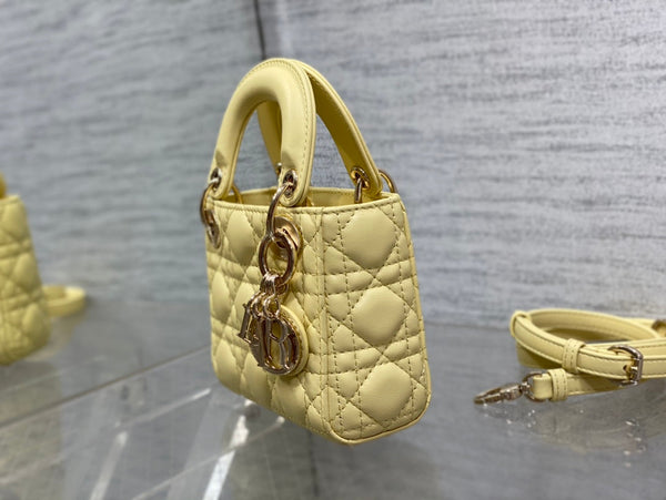 micro lady 12 yellow lambskin ghw