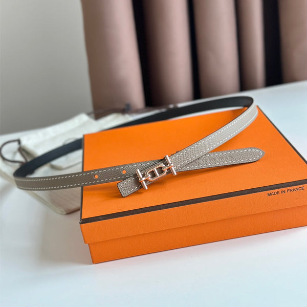 HM ANCRE BUCKLE & REVERSIBLE BLACK AND KHAKI BROWN LEATHER STRAP 13MM COPPER HARDWARE