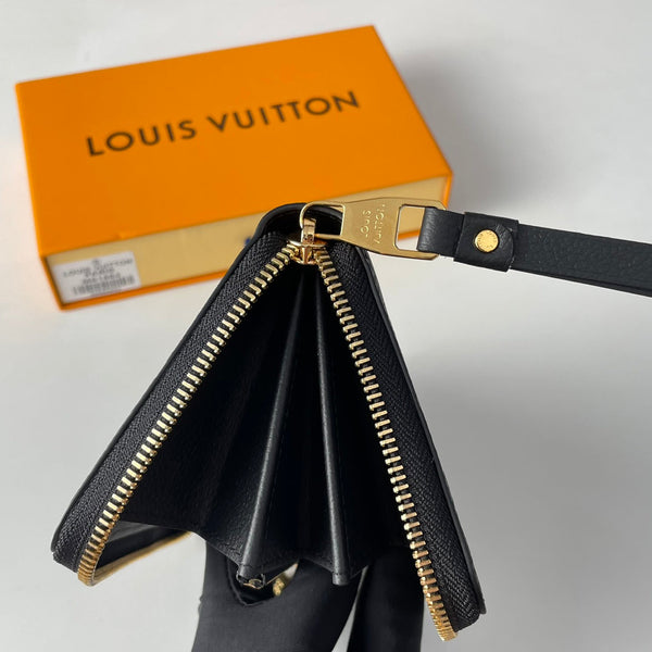 LV M61864 Zippy Wallet Black Monogram Empreinte Leather 221618