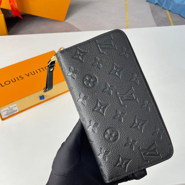 LV M61864 Zippy Wallet Black Monogram Empreinte Leather 221618