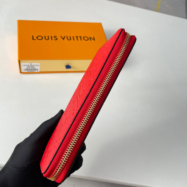 LV M61865 Zippy Wallet Red Monogram Empreinte Leather 221619