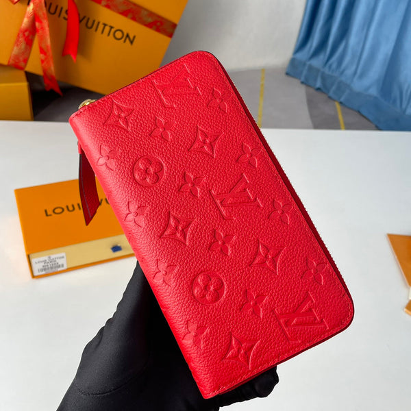 LV M61865 Zippy Wallet Red Monogram Empreinte Leather 221619