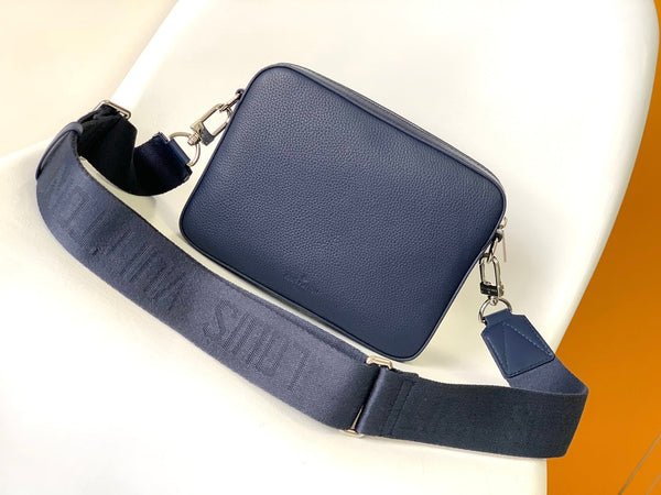 LV Fastline Messenger Bag 23.5 Blue Cowhide HW
