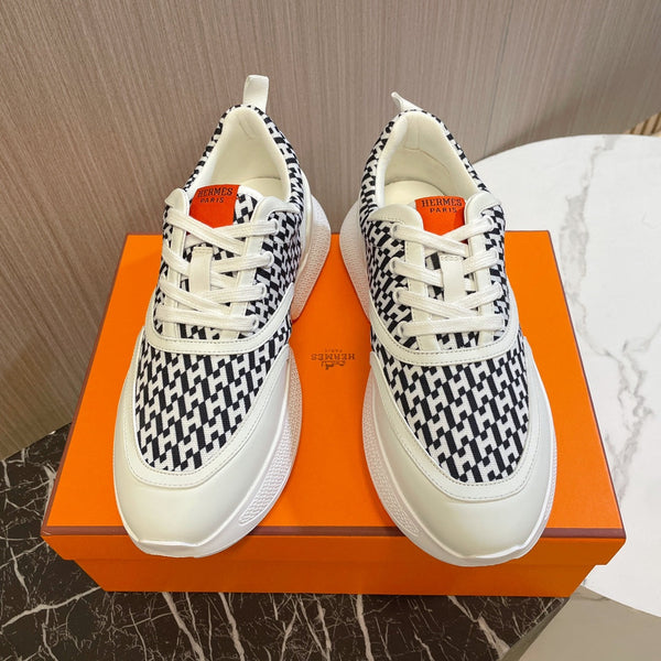 Sneaker HM Giga 50 H Nero Bianco Tela Pelle di capra bianca