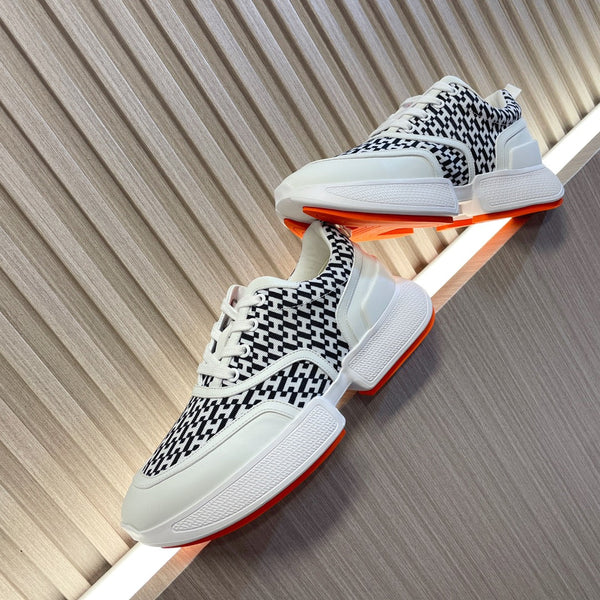 Sneaker HM Giga 50 H Nero Bianco Tela Pelle di capra bianca