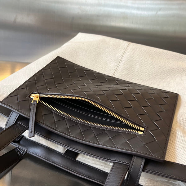 FLIP FLAP 30 IN TELA BIANCA E PELLE NERA