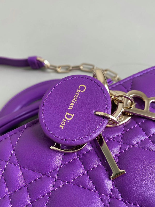 BORSA D-JOY 22 IN PELLE DI AGNELLO VIOLA