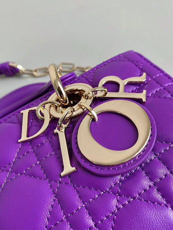 BORSA D-JOY 22 IN PELLE DI AGNELLO VIOLA