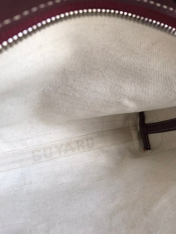 CONTI POUCH 24 IN PELLE DI AGNELLO ROSSO VINO E TELA GOYARDINE