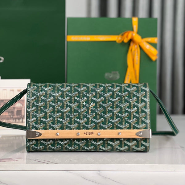 POCHETTE MONTE-CARLO PM 25 IN TELA GOYARDINE VERDE