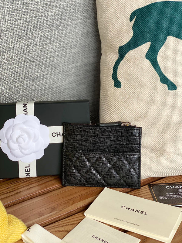 CC A84105 Coin Case Black Sliver Metal Caviar 240747