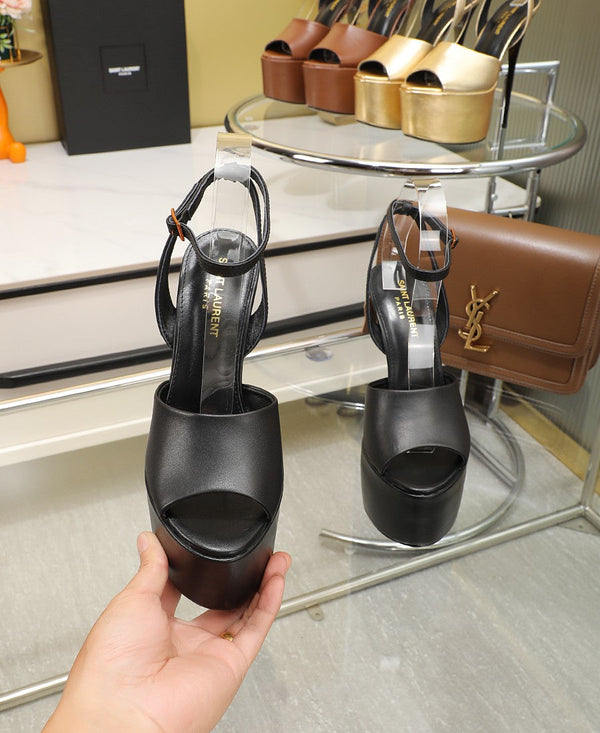 SL SUPER HIGH HEELS SANDAL BLACK CALFSKIN