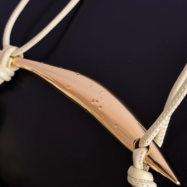 SARDINE 20 CON CATENA IN PELLE DI AGNELLO GIALLA PANNA