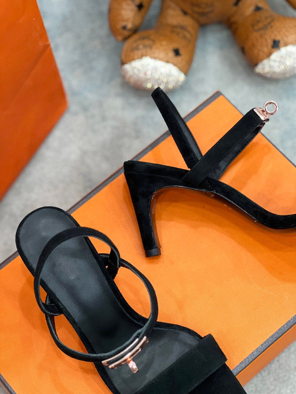 Glamour 75 Sandal Black Suede