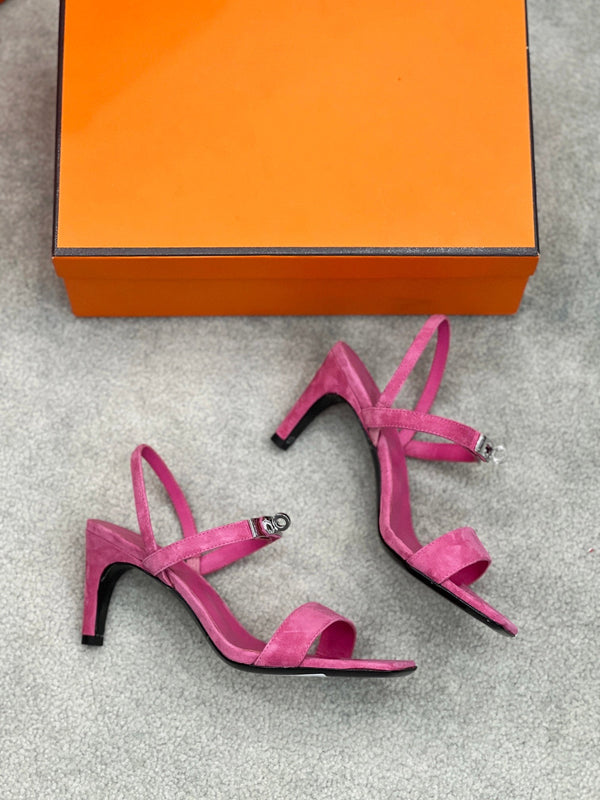 Sandalo Glamour 75 in camoscio rosa