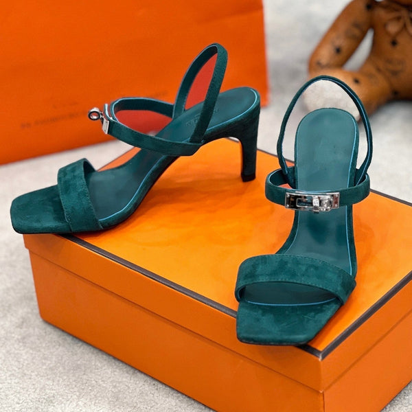 Sandalo Glamour 75 in pelle scamosciata blu oceano