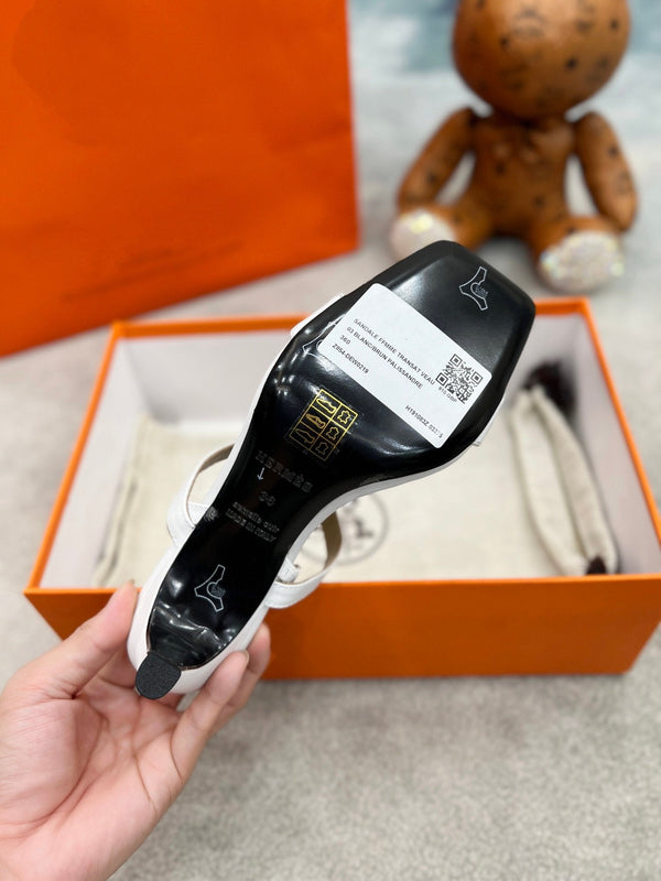 Glamour 75 Sandal White Leather