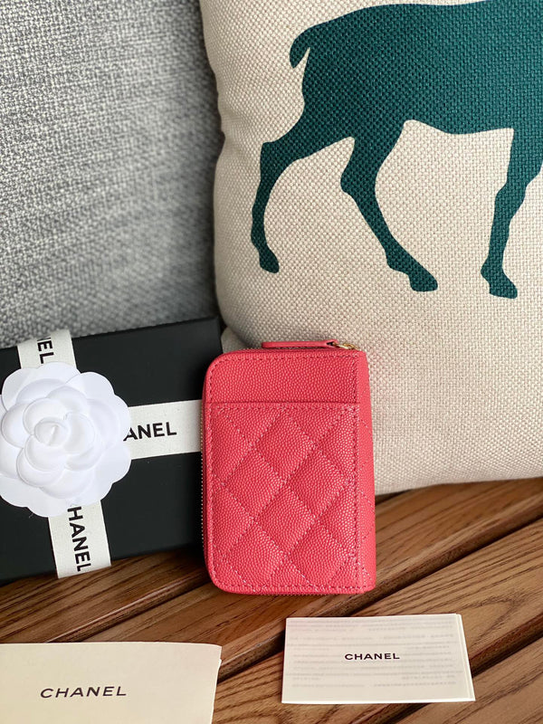 CC 22A Zippy Coin Purse Pink Caviar GHW 223902