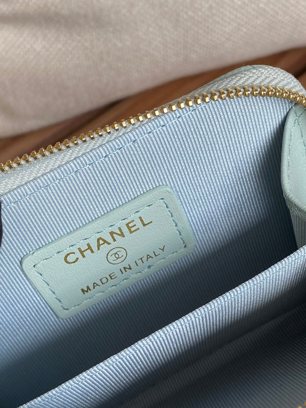 CC 22A Zippy Coin Purse Light Blue Caviar GHW 223904