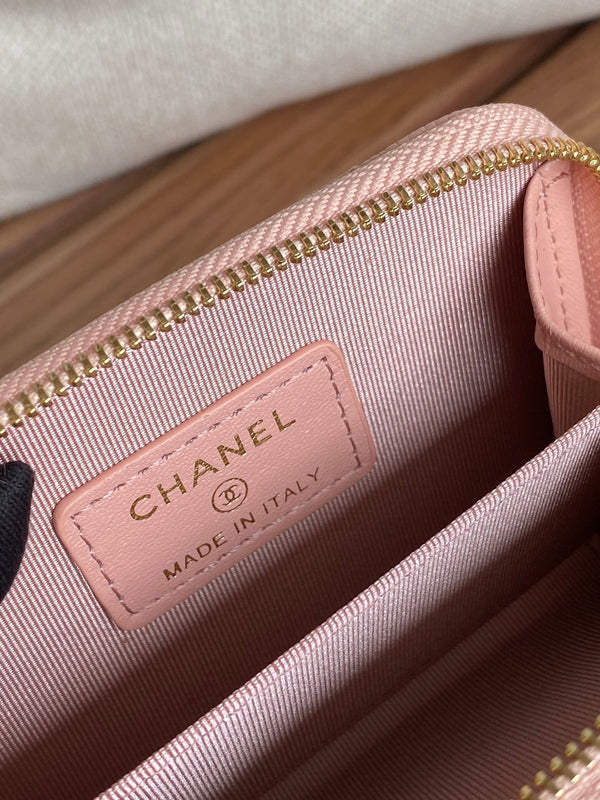 CC 22A Zippy Coin Purse Light Pink Caviar GHW 223906