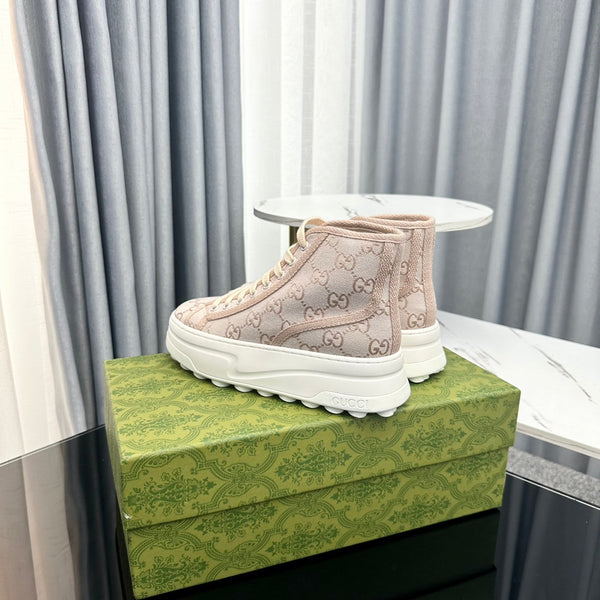 GG HIGH TOP SNEAKER FLATFORM CREAM CANVAS