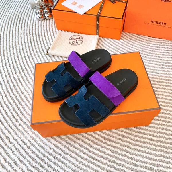 HM Chypre Sandal Blue Black Mix Purple Suede 963533