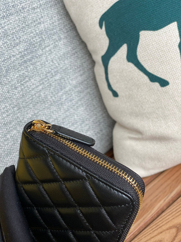 CC Zippy Long Wallet 19.5cm Black Sheepskin GHW 223941