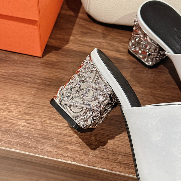 GLAM MULE 60 PELLE DI AGNELLO BIANCA