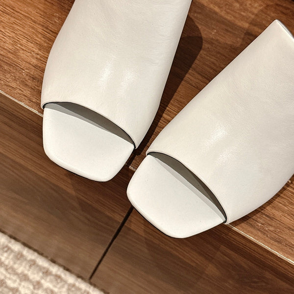 GLAM MULE 60 PELLE DI AGNELLO BIANCA