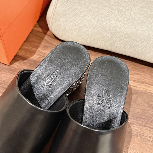 hm glam 60 tutto nero in pelle di vitello