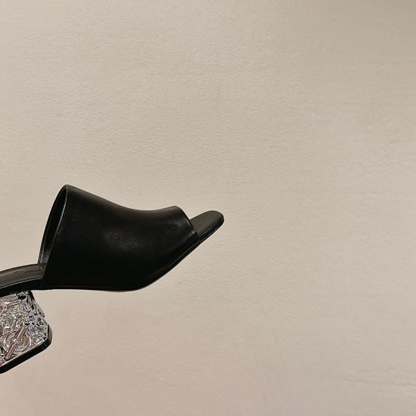 hm glam 60 tutto nero in pelle di vitello