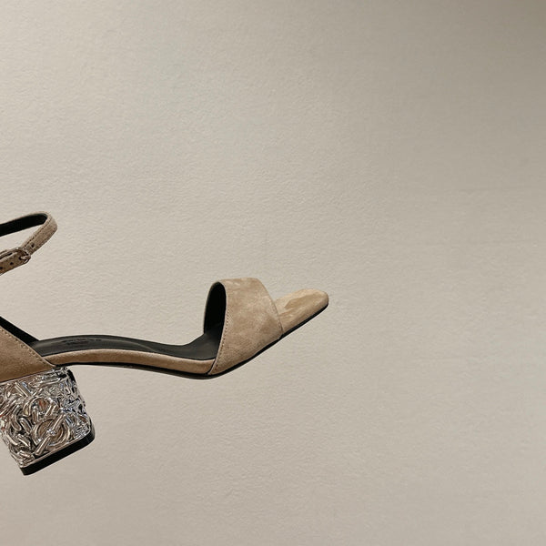 SANDALO GLAM 60 CAMOSCIO MARRONE CHIARO