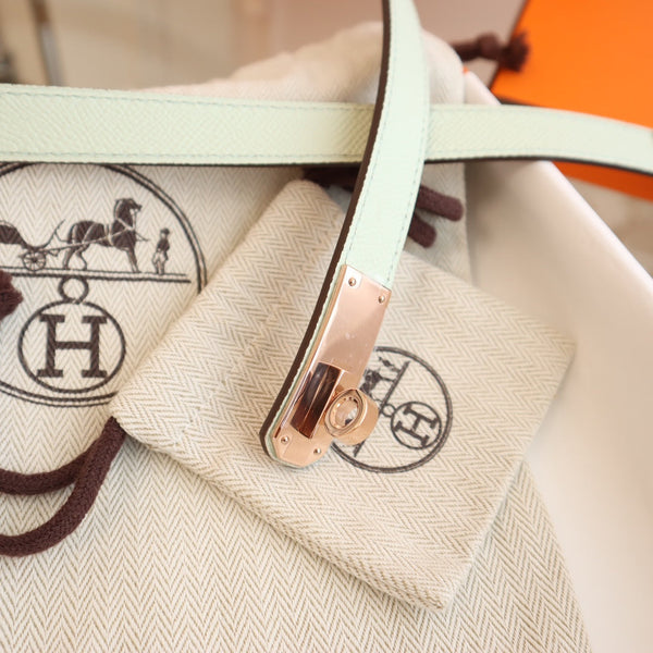 hm kelly belt 18mm aspirin blue epsom leather