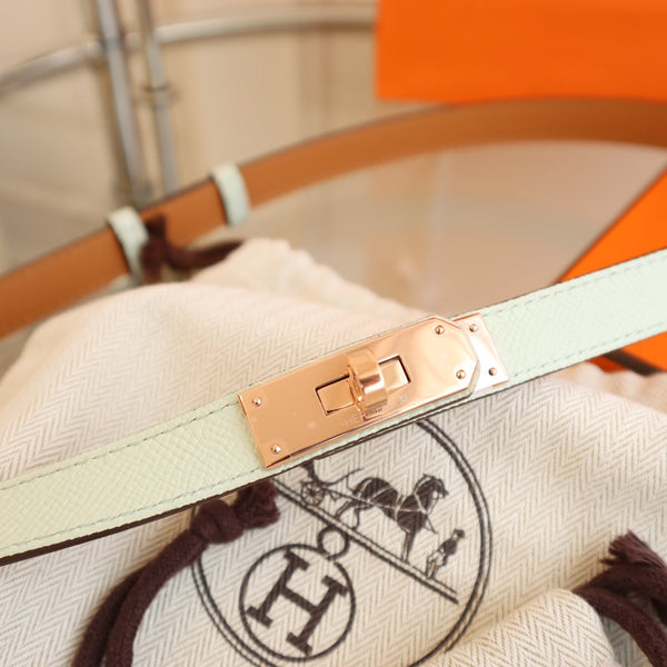 hm kelly belt 18mm aspirin blue epsom leather