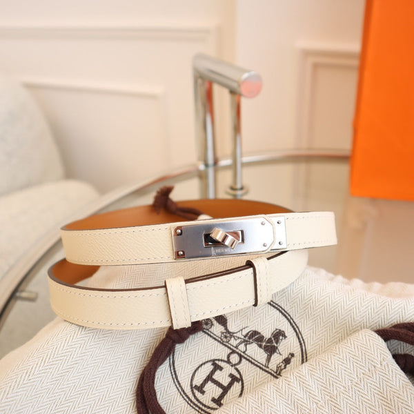 hm kelly belt 18mm white epsom leather
