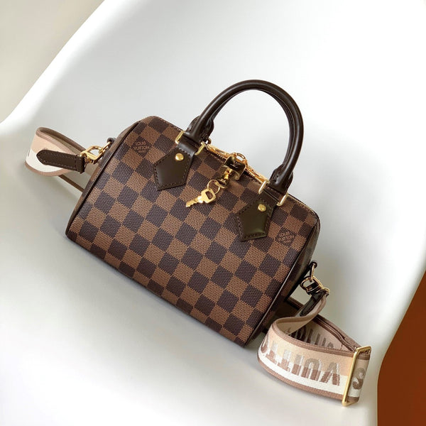 LV Speedy Bandoulière 20cm Brown Damier Ebene Canvas GHW